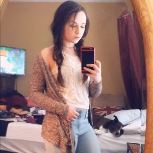 American Eagle Cream Crop Tank